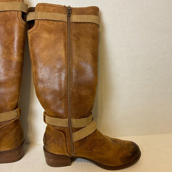 UGG Knee High Leather Boots US 6 Brown Distressed - Picture 14 of 16